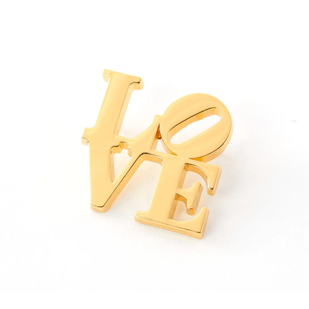 Robert Indiana LOVE Gold Pin