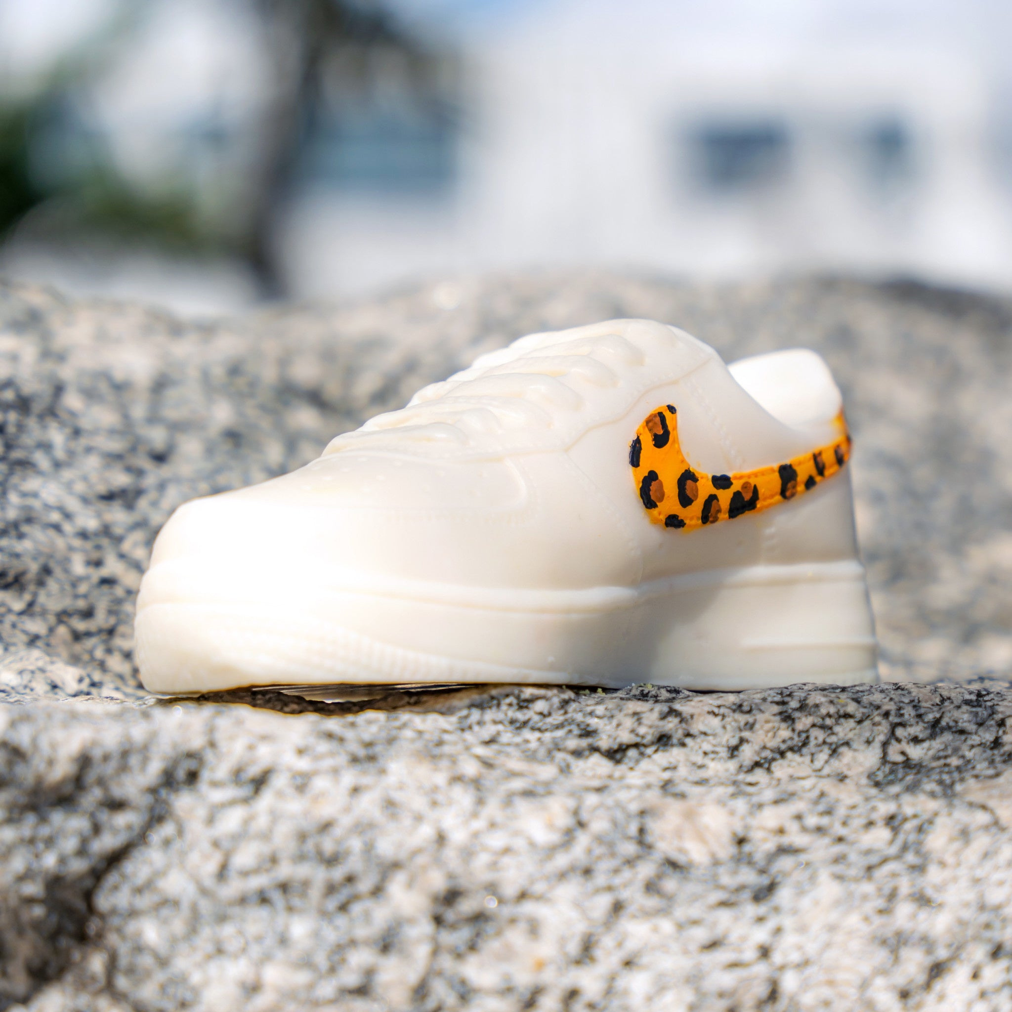 Low Top White & Leopard Candle - Wynwood Walls Shop