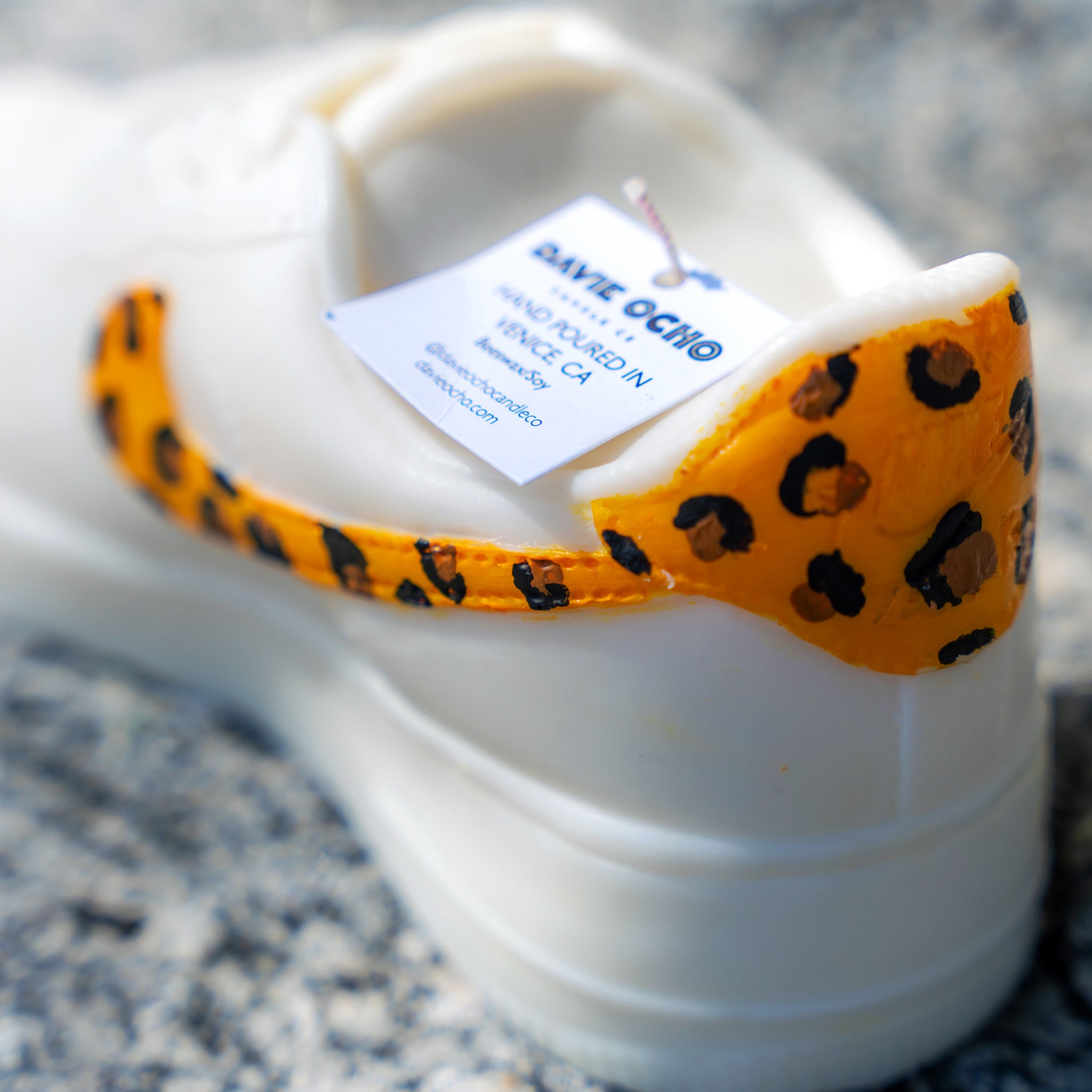 Low Top White & Leopard Candle - Wynwood Walls Shop