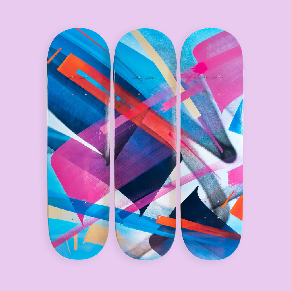 MadC "Bluebird - 3-Deck Tryptic" Skate Deck - Wynwood Walls Shop