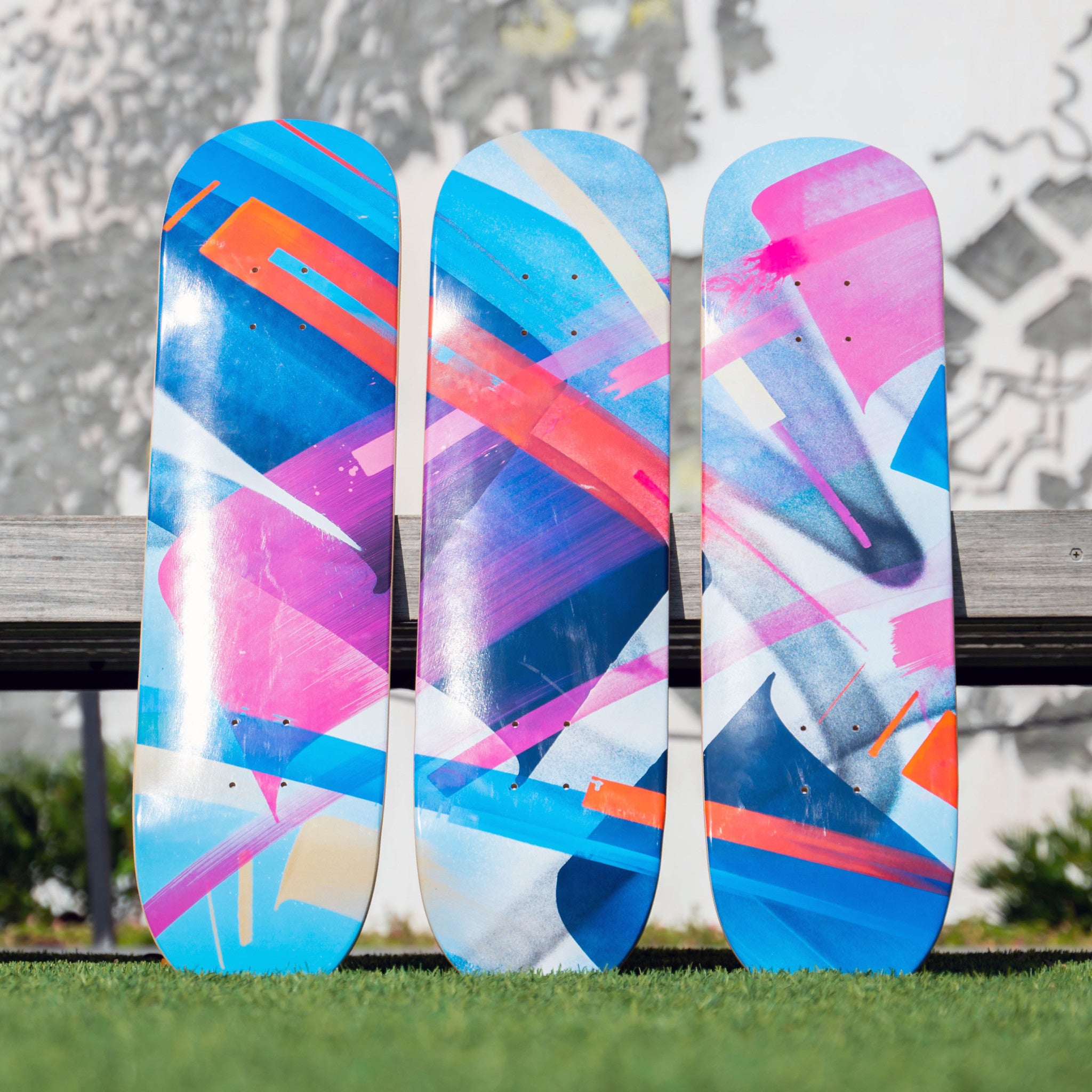 MadC "Bluebird - 3-Deck Tryptic" Skate Deck - Wynwood Walls Shop