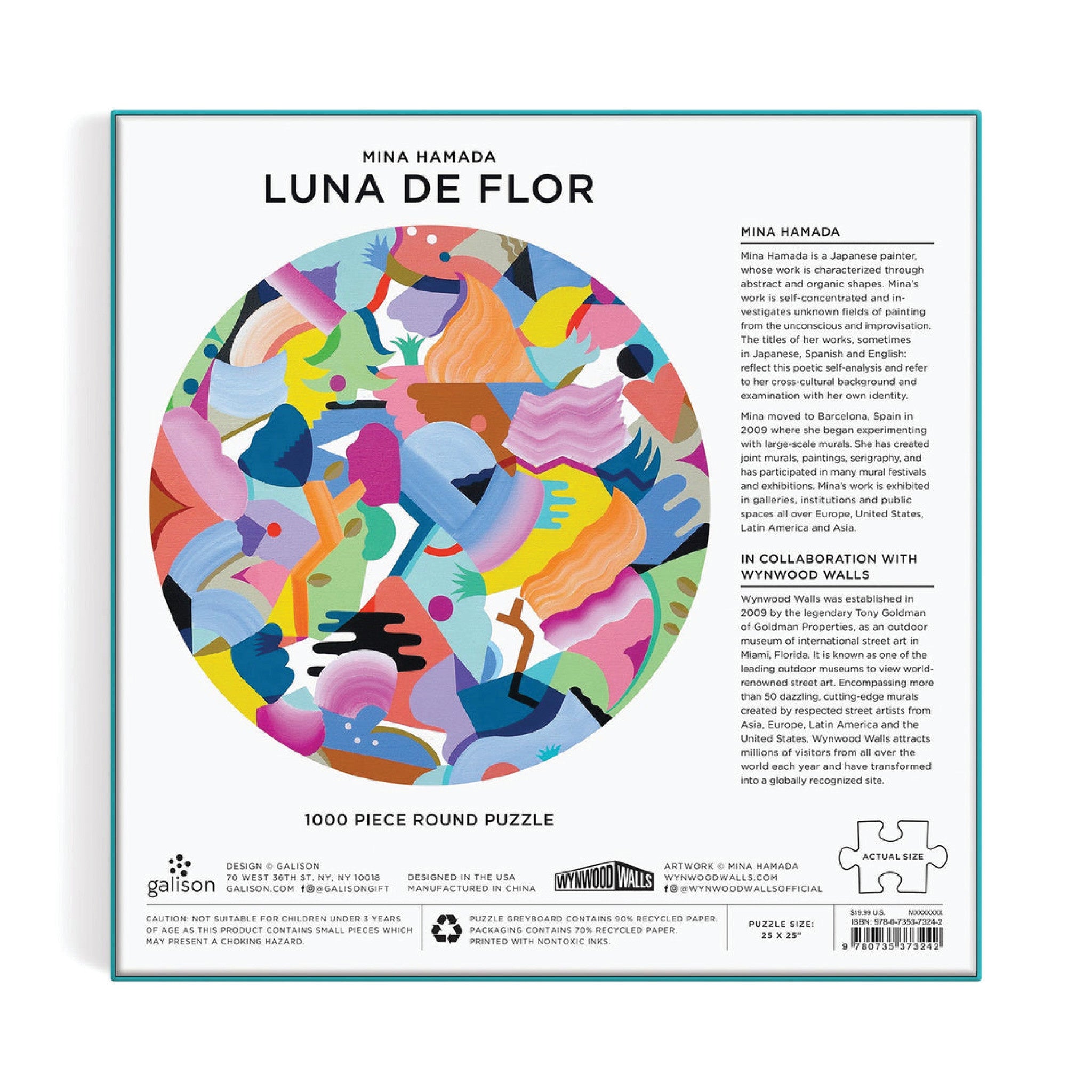 Mina Hamada LUNA DE FLOR 1000 Piece Round Puzzle - Wynwood Walls Shop