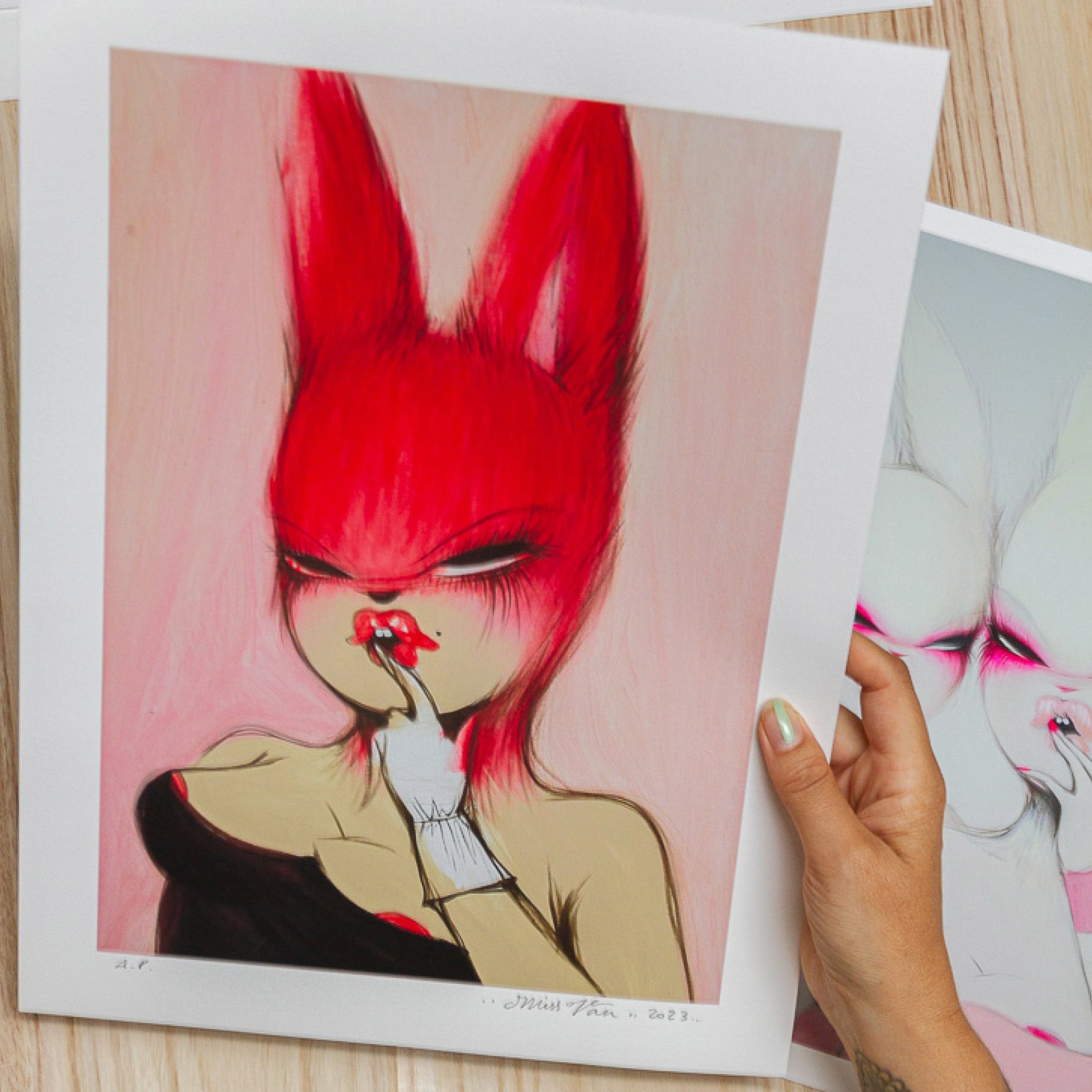 Miss Van RED BUNNY Print - Wynwood Walls Shop