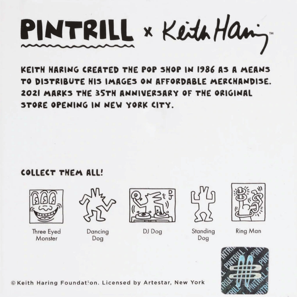 Keith Haring POP SHOP - DANCING DOG Green Pin