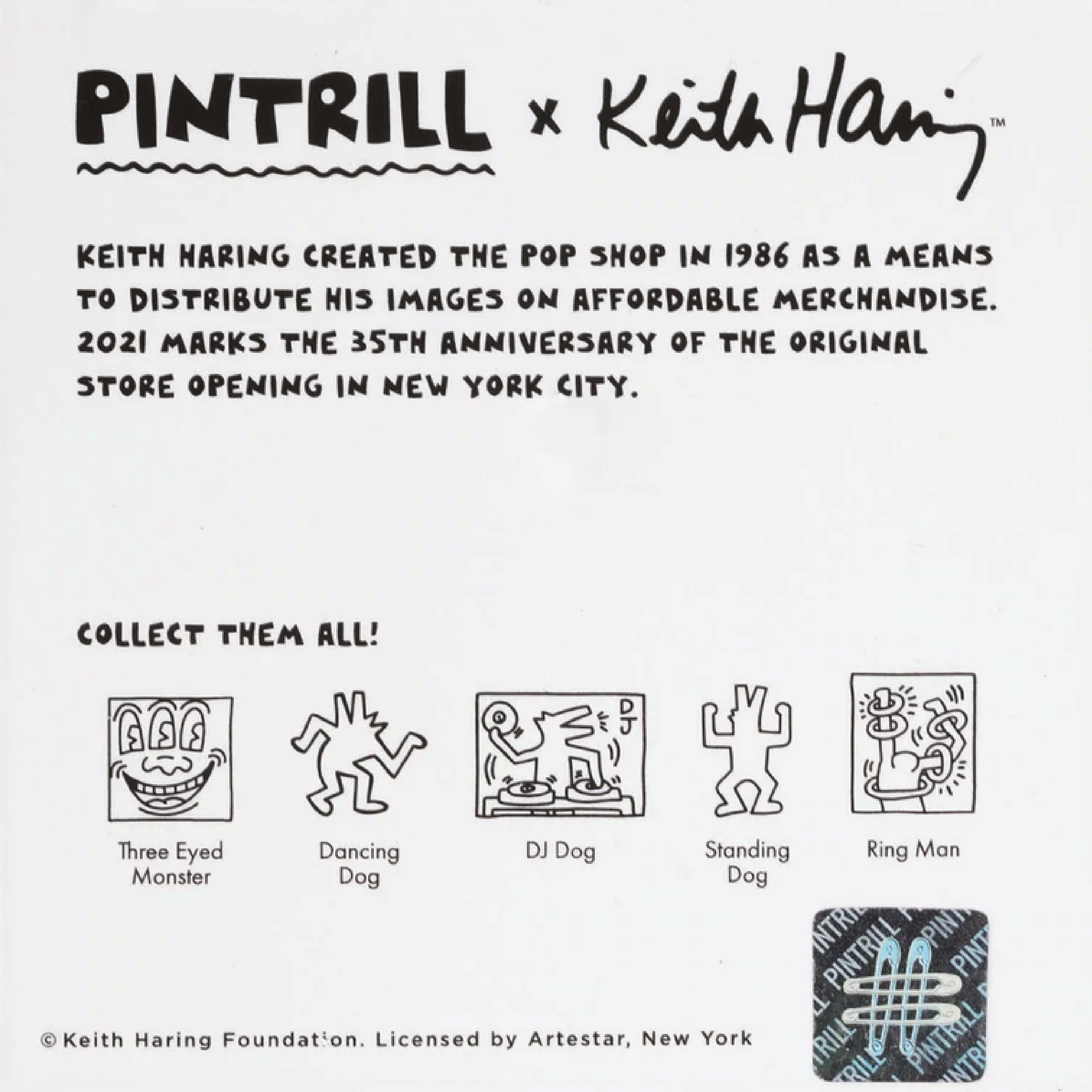 Keith Haring POP SHOP - DANCING DOG Green Pin