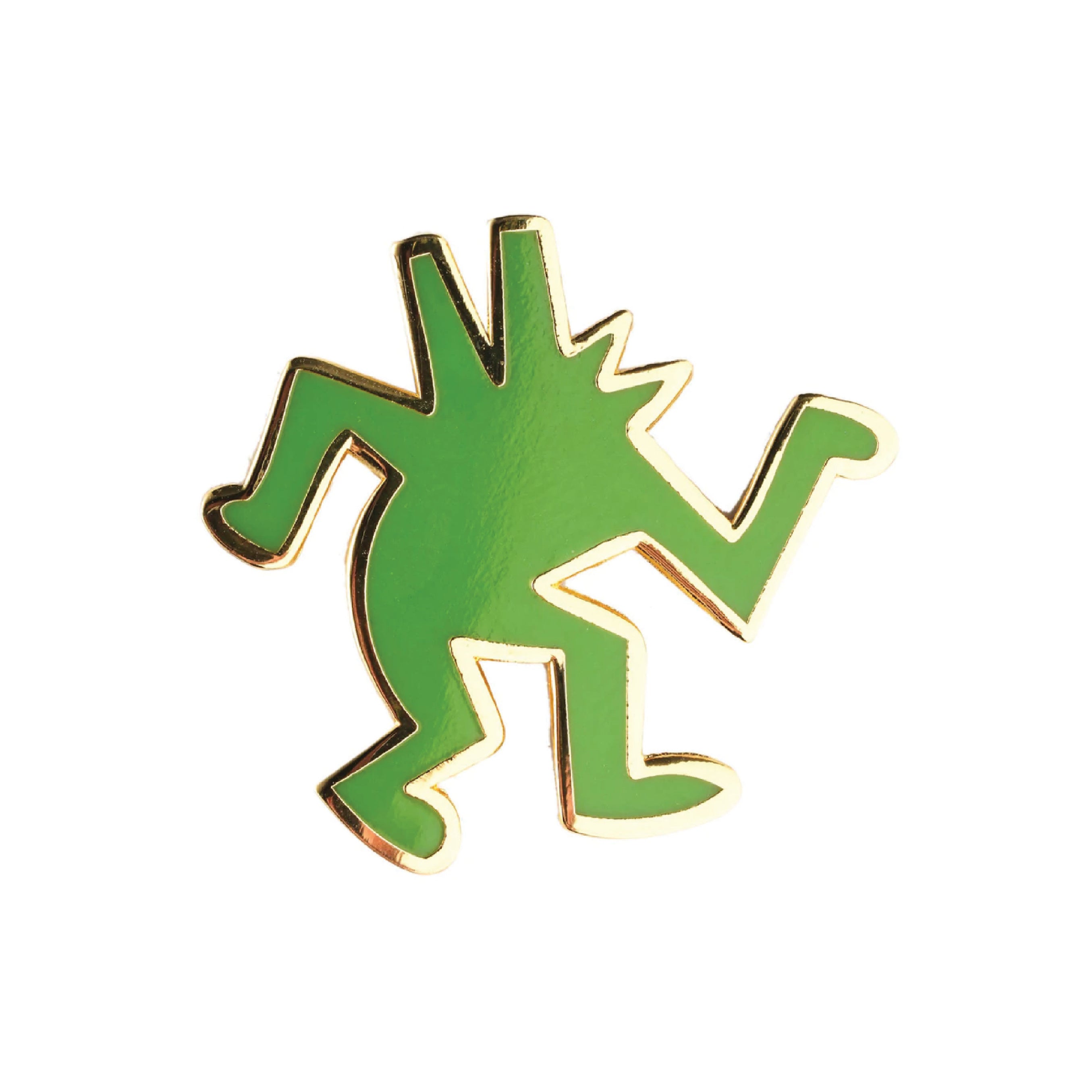 Keith Haring POP SHOP - DANCING DOG Green Pin Main image