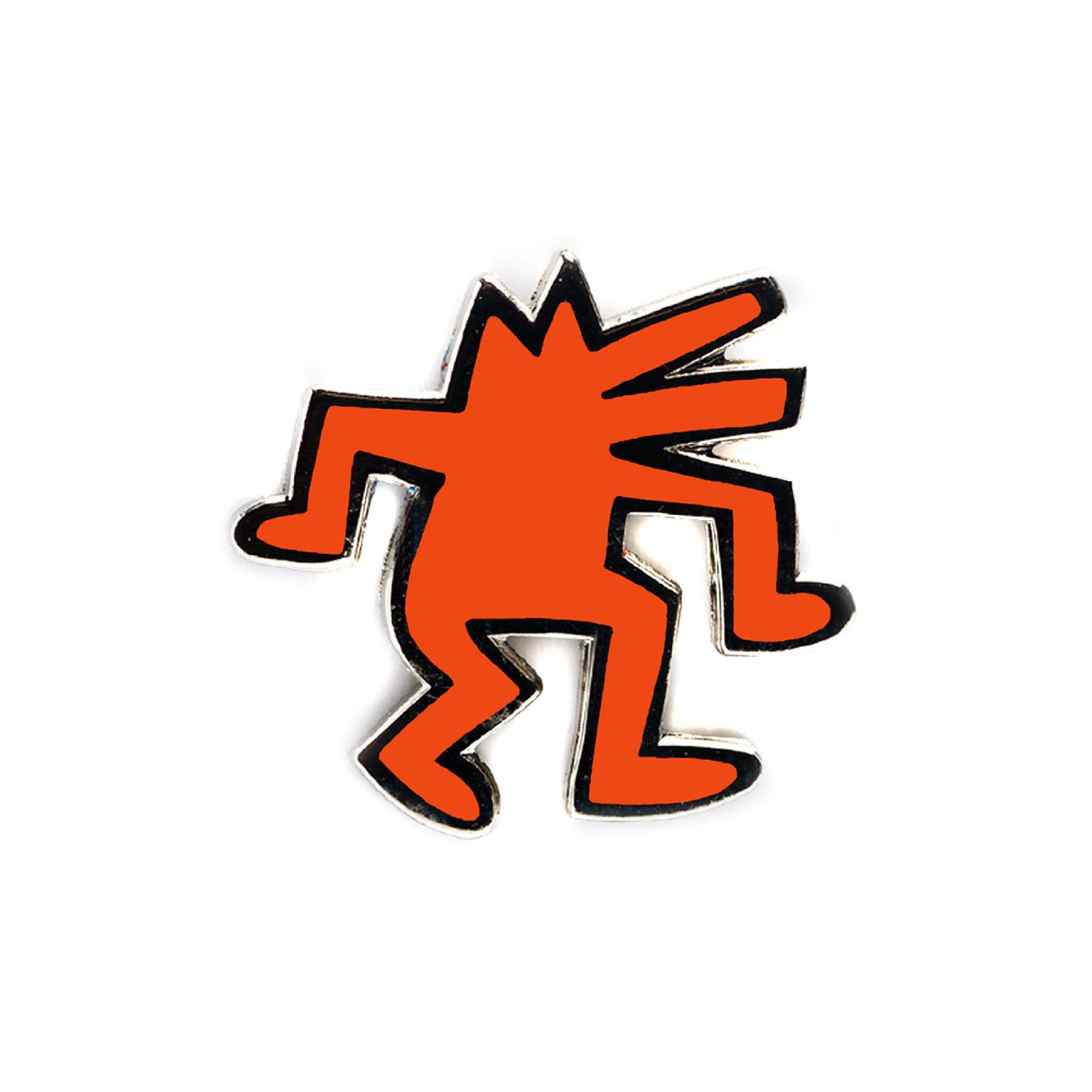 Keith Haring - Dancing Dog Pin - Orange - Wynwood Walls Shop