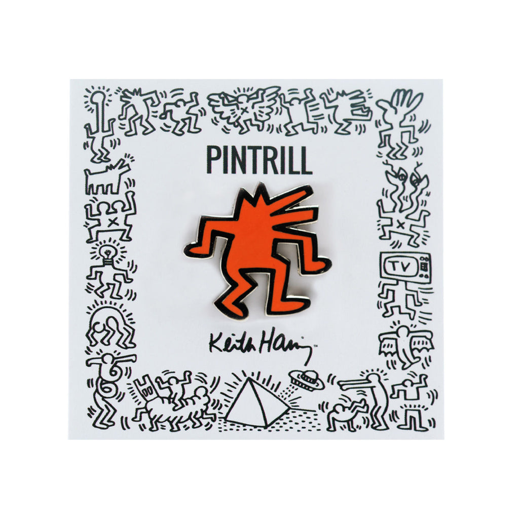 Keith Haring - Dancing Dog Pin - Orange - Wynwood Walls Shop