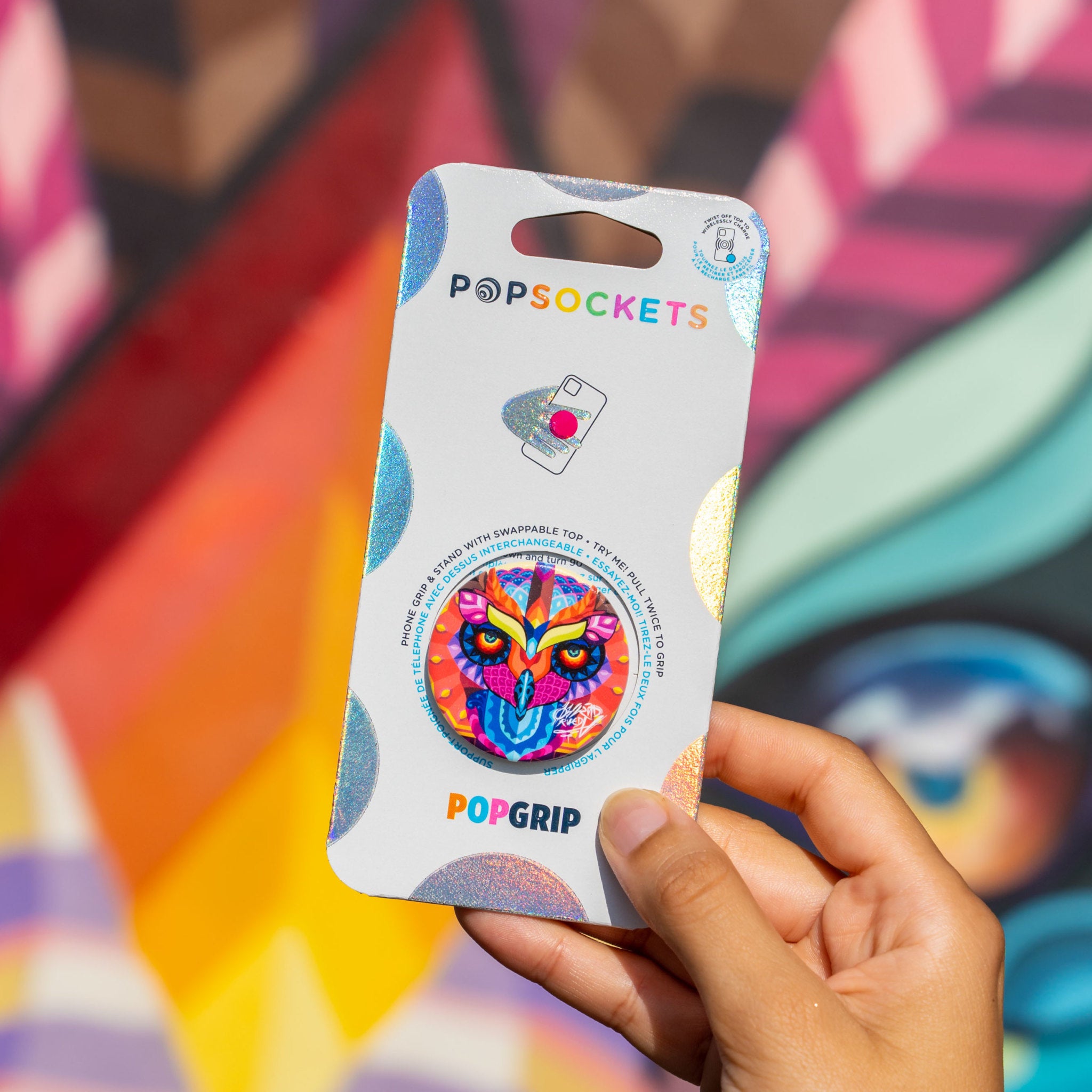 Experience Farid Rueda's Vibrant OWL PopSocket | Art Meets Function ...