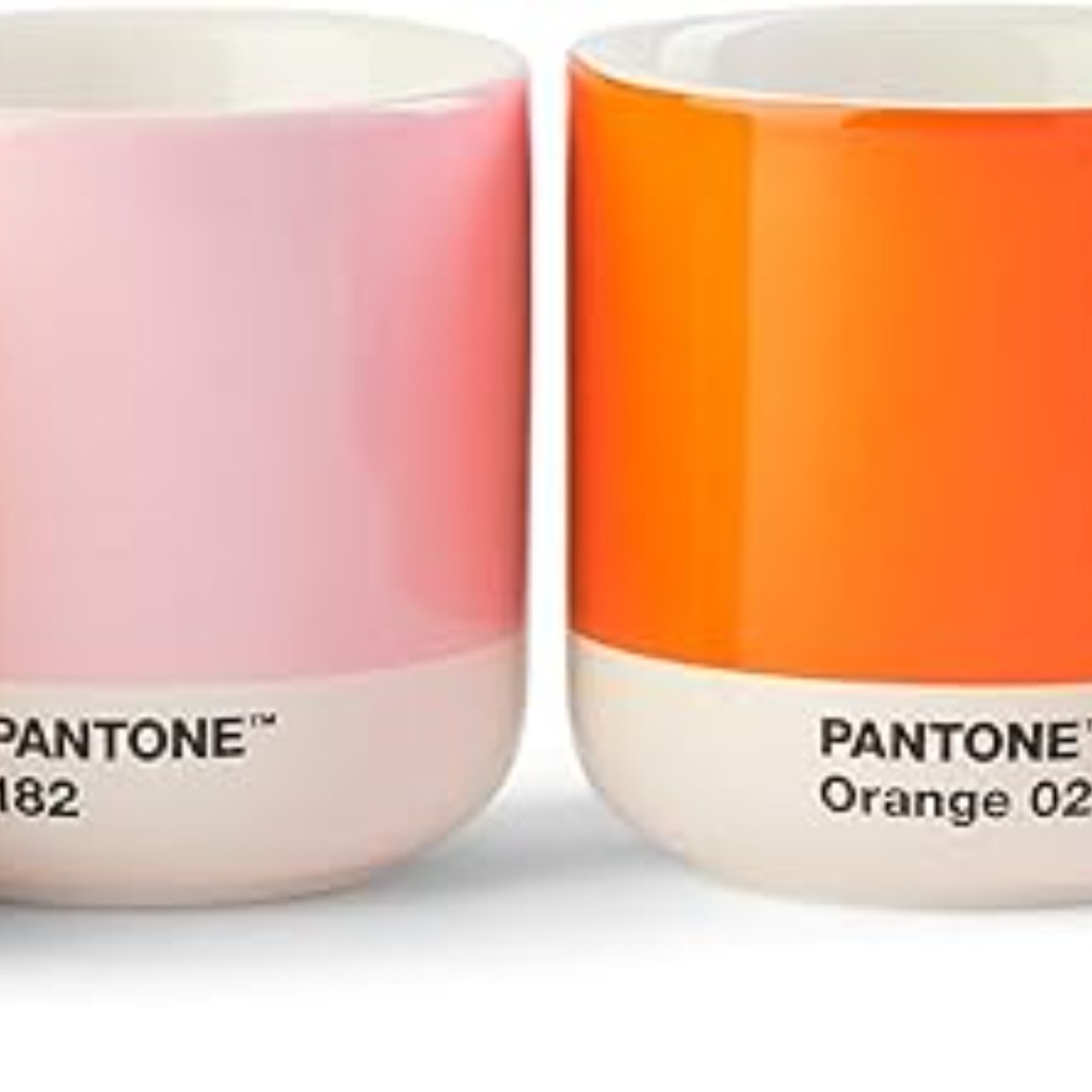 PANTONE Cortado Thermo Cup Set - YELLOW - RED - ORANGE - LIGHT PINK - Image 3