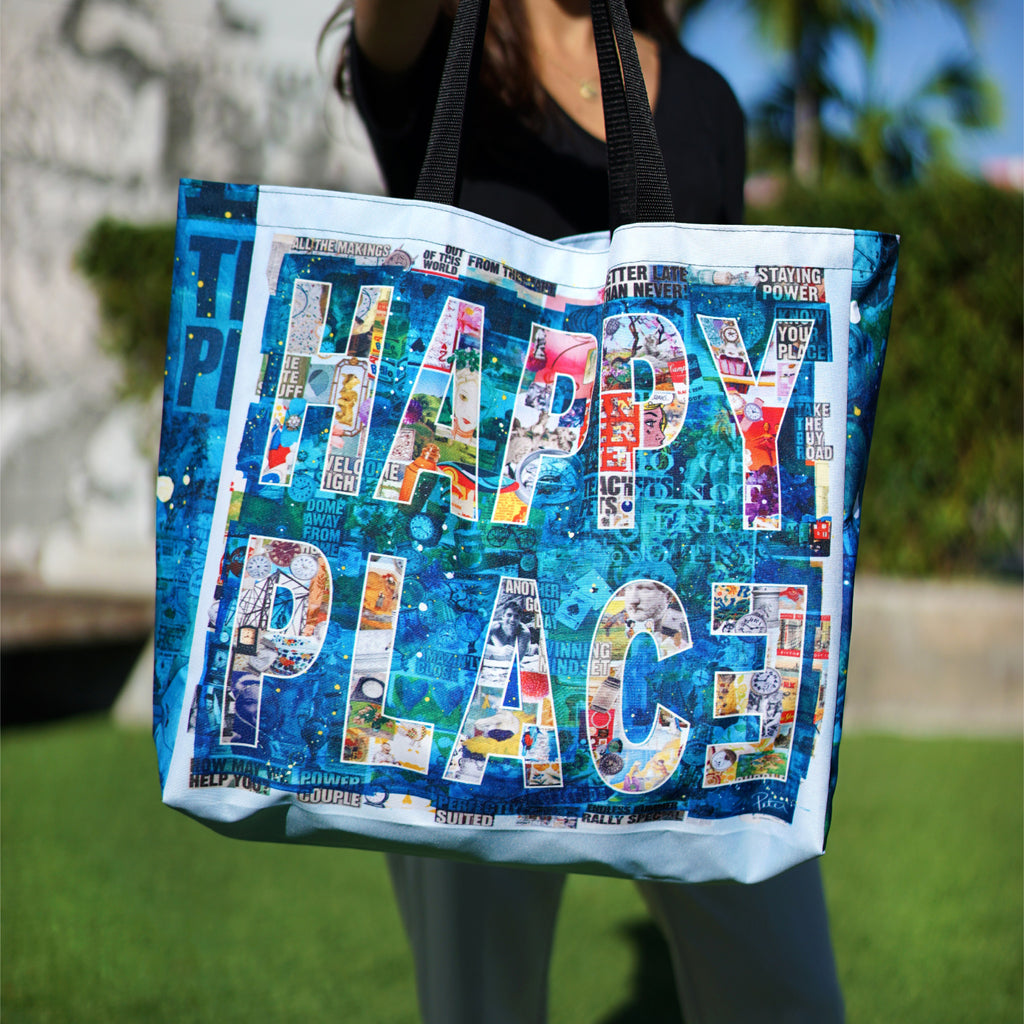 Peter Tunney HAPPY PLACE Large Tote Bag - Wynwood Walls Shop