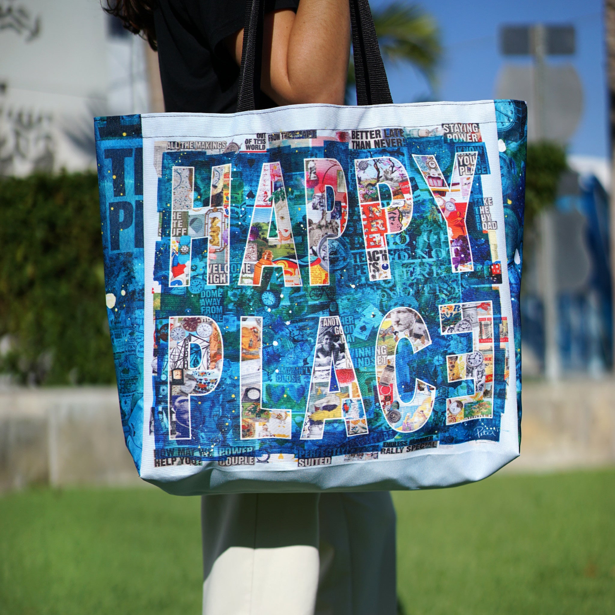 Peter Tunney HAPPY PLACE Large Tote Bag - Wynwood Walls Shop