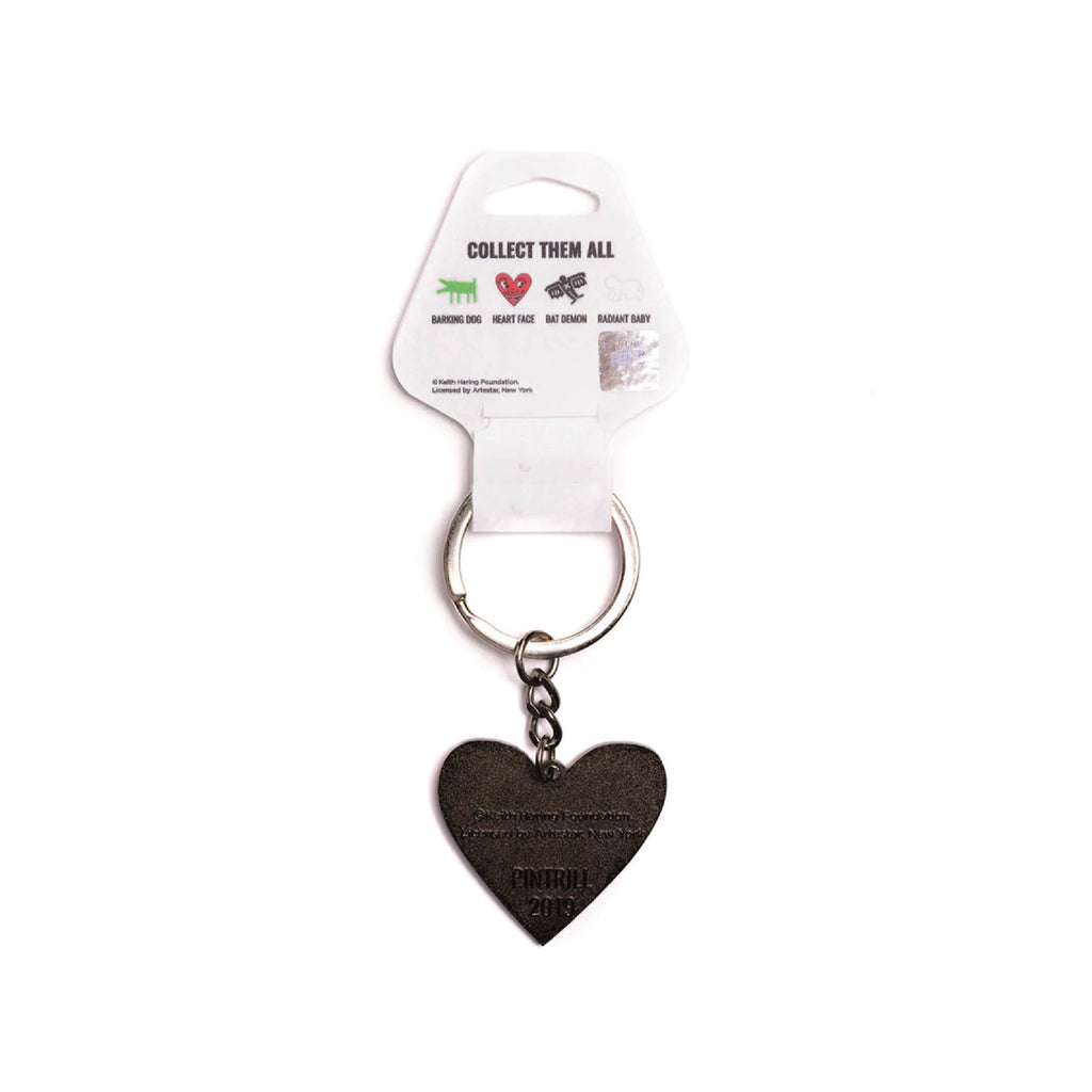 Keith Haring RED HEART FACE Keychain