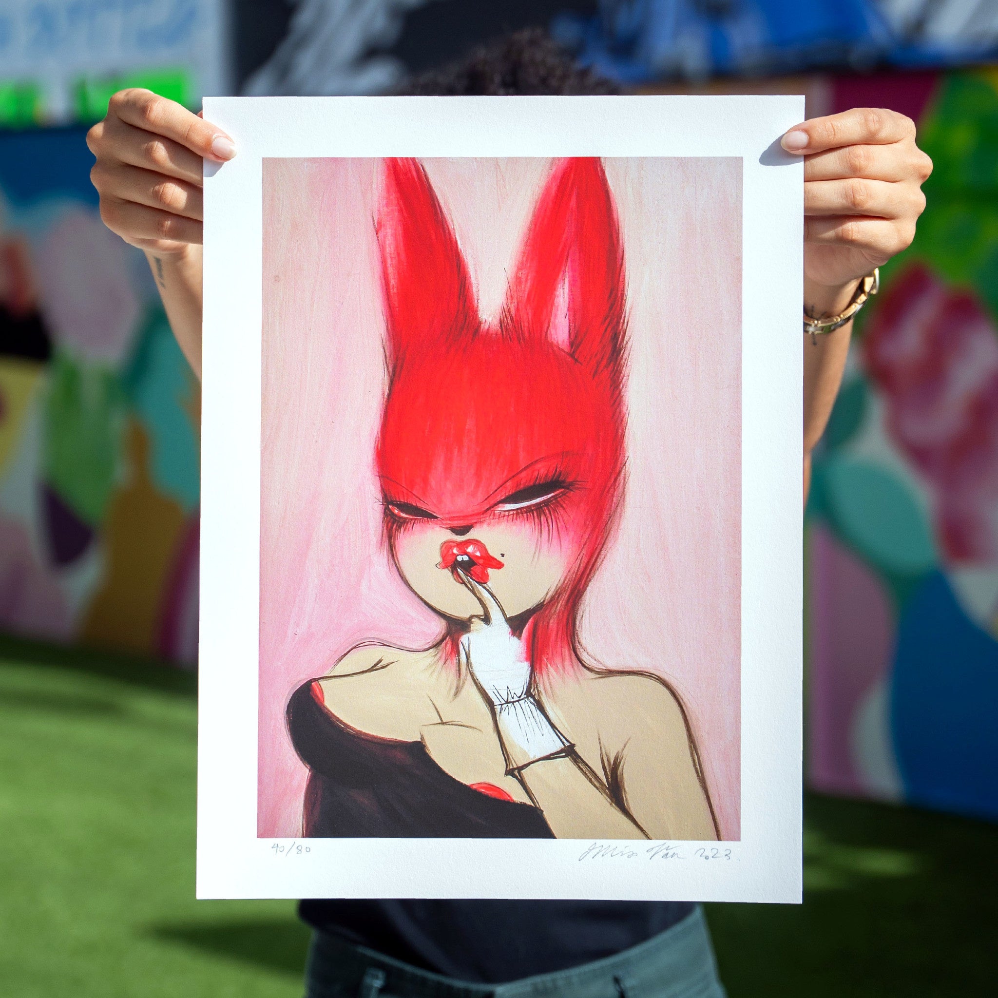 Miss Van RED BUNNY Print - Wynwood Walls Shop