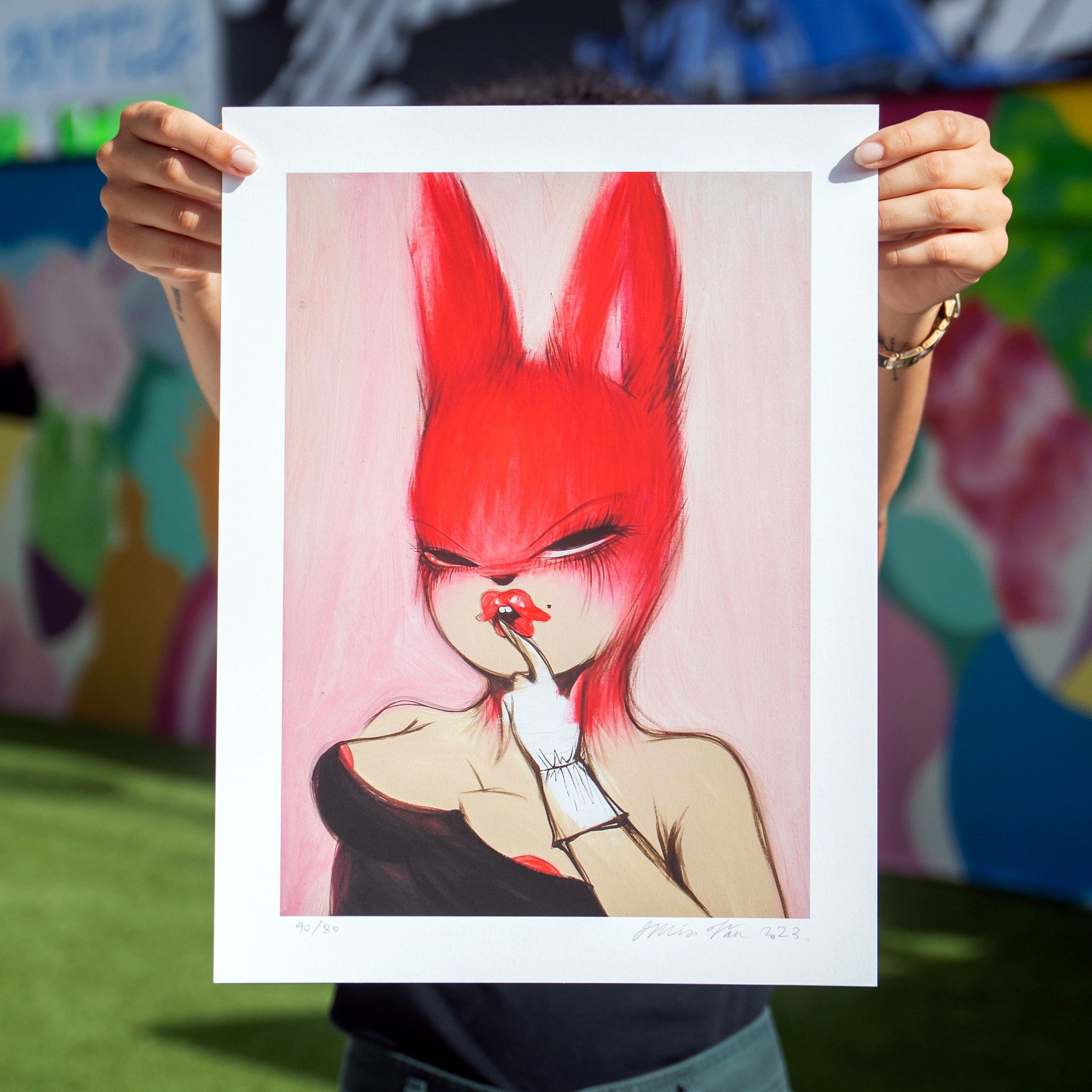 Miss Van RED BUNNY Print - Wynwood Walls Shop