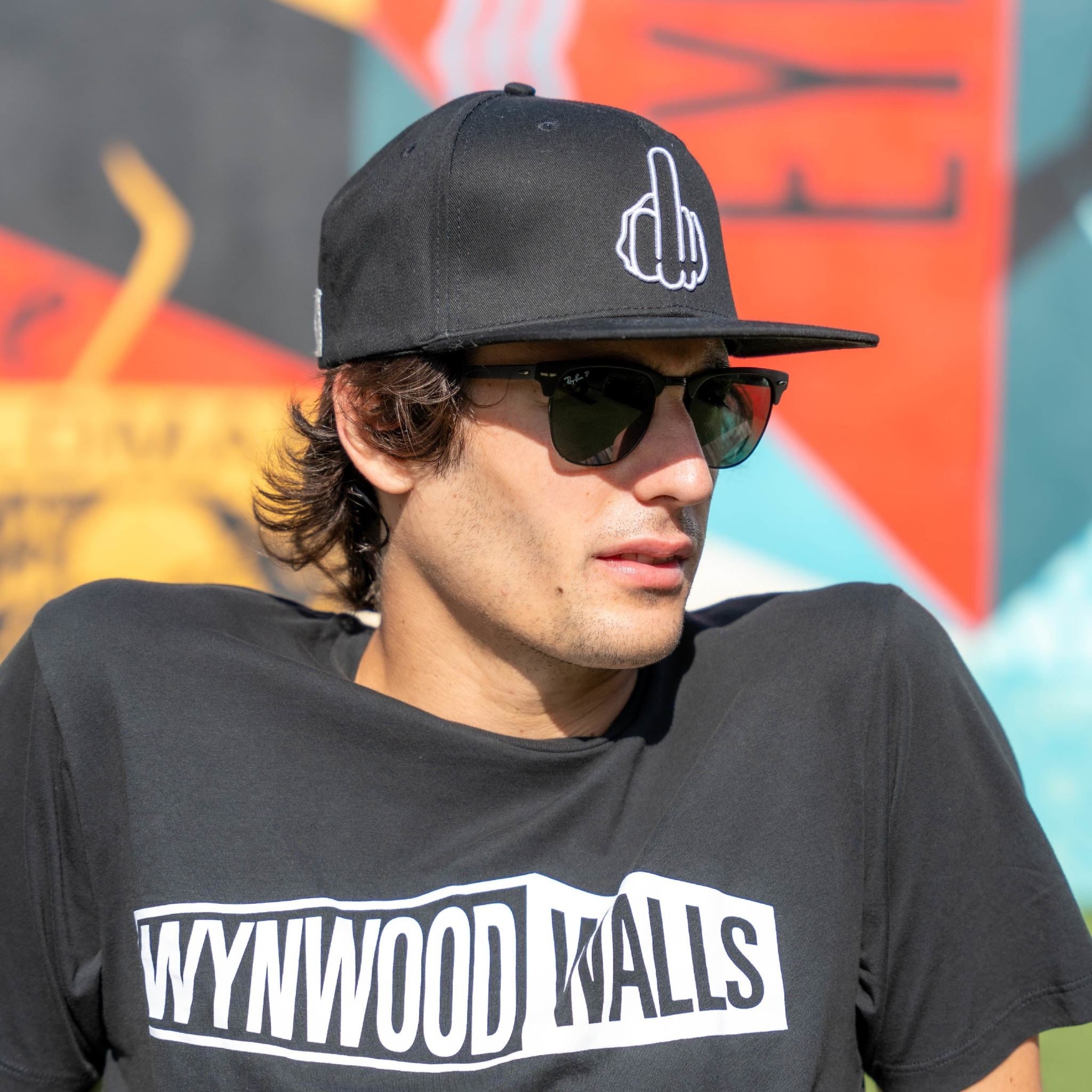 Risky's 6 Panel Bird Black Cap - Wynwood Walls Shop