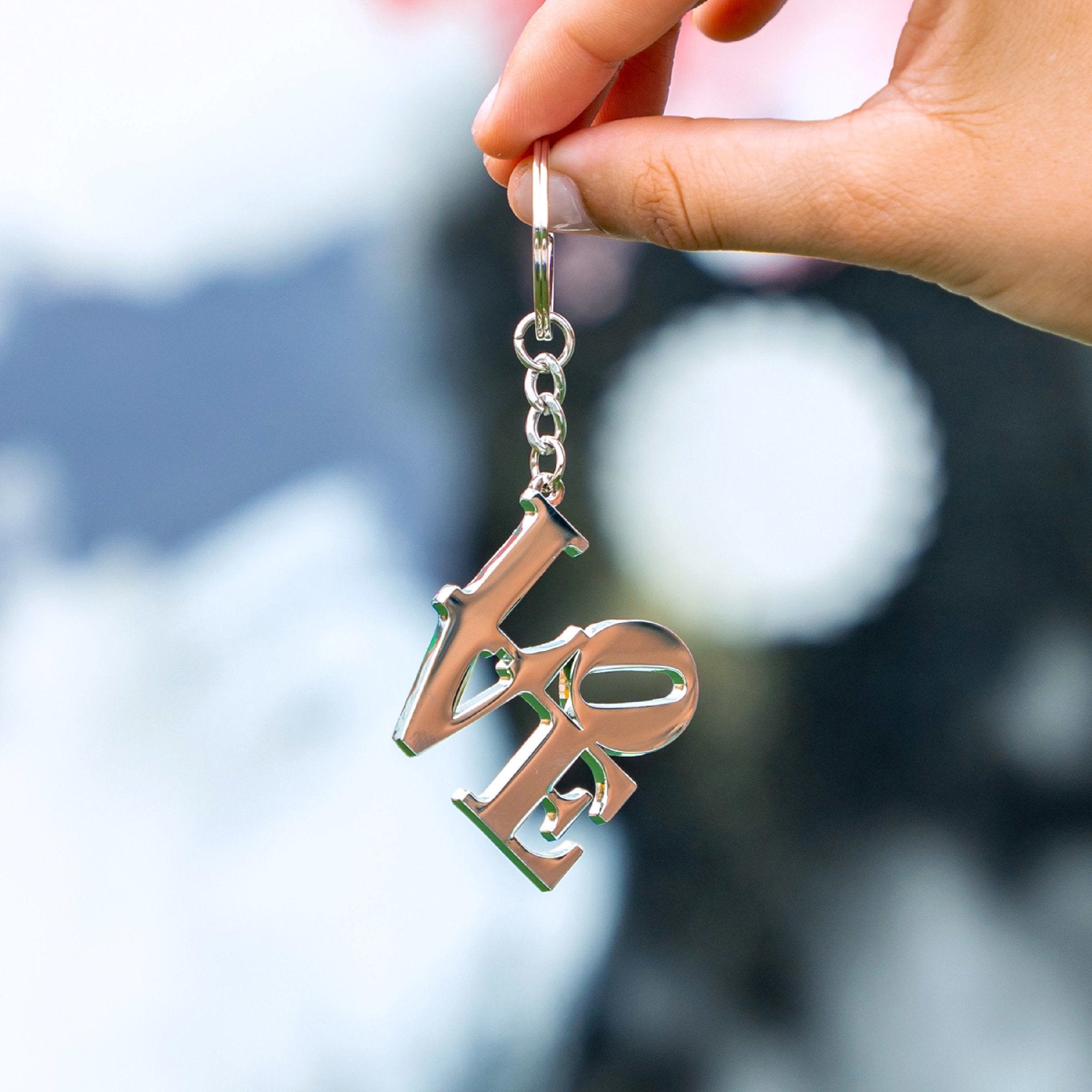 Robert Indiana LOVE Silver Keychain