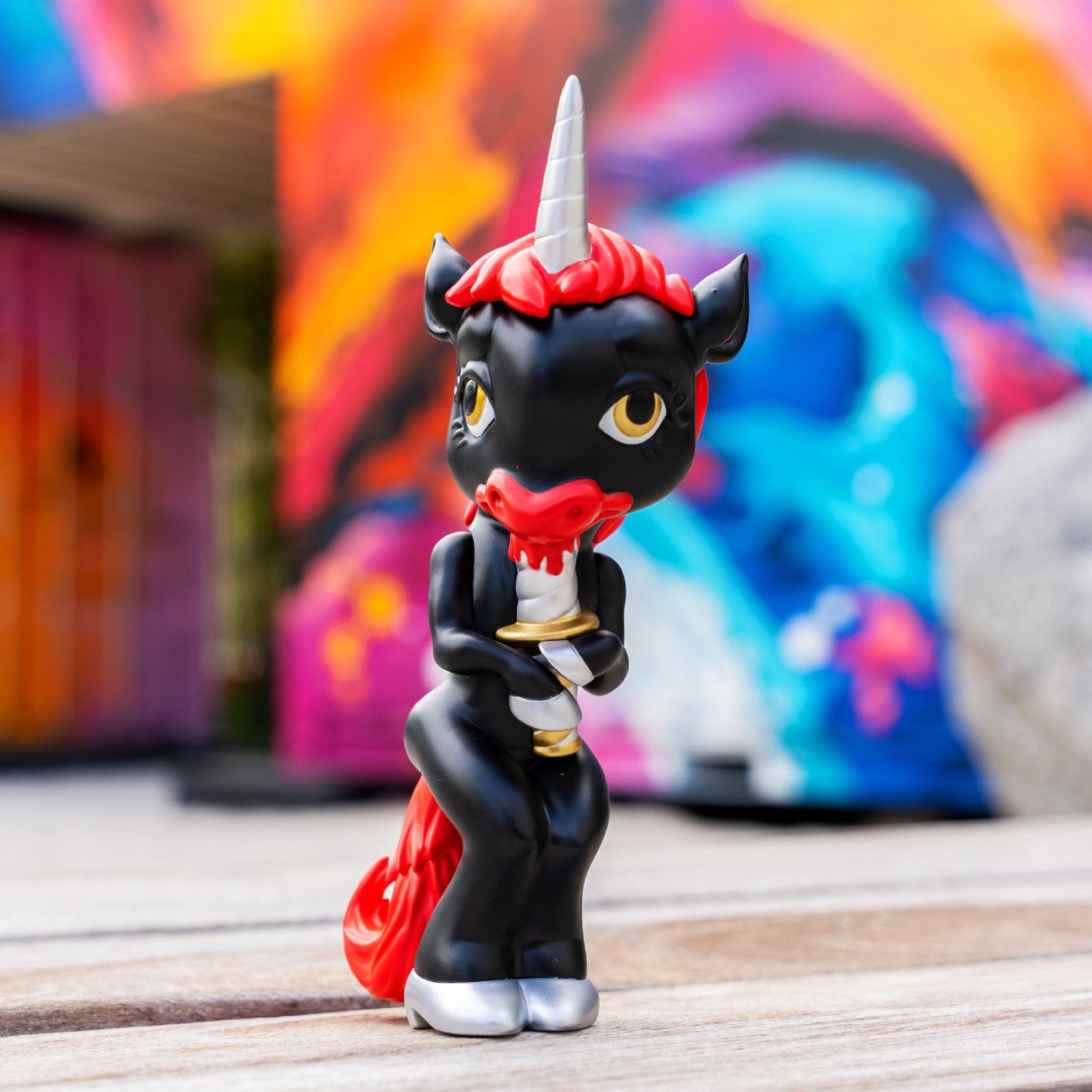 Ron English Forlorn Unicorn Black