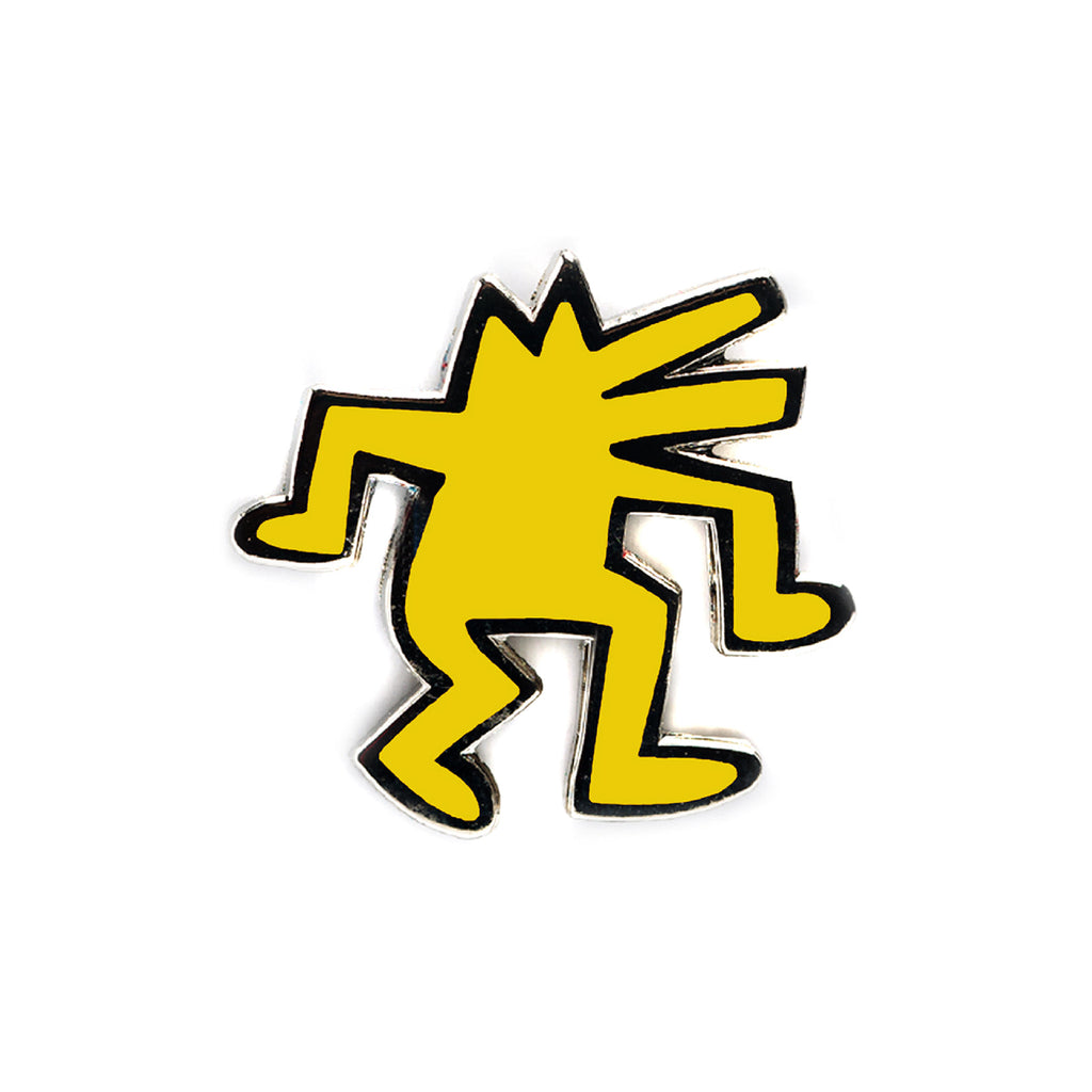 Keith Haring DANCING DOG Yellow Pin