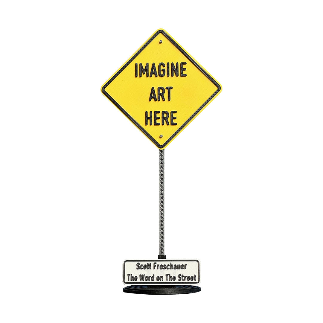 Scott Froschauer Street Sign IMAGINE ART HERE Maquette 8 inch - Wynwood Walls Shop Main image