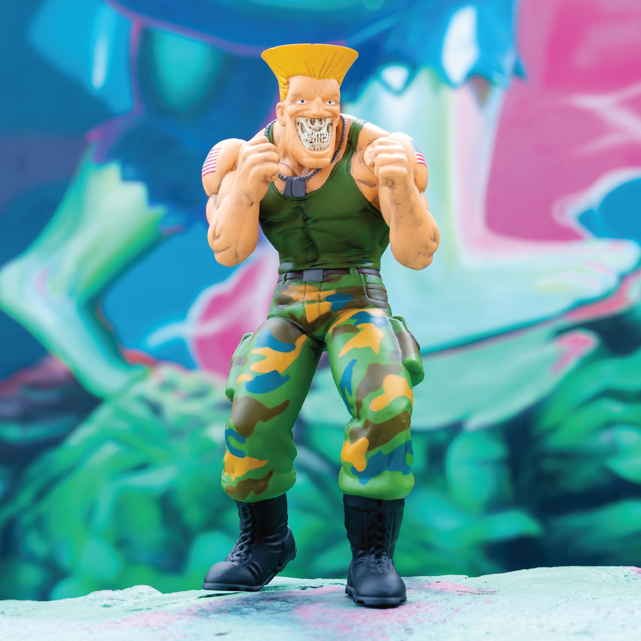 Ron English Street Fighter Guile Figure Secondary image
