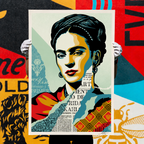 Shepard Fairey THE WOMAN WHO DEFEATED PAIN (Frida Kahlo) Signed Offset Lithograph