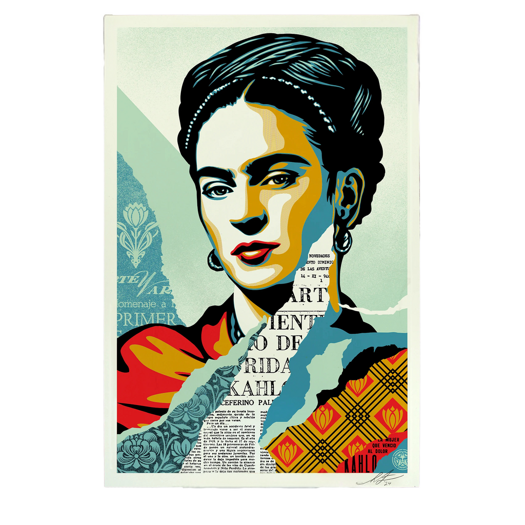 Shepard Fairey THE WOMAN WHO DEFEATED PAIN (Frida Kahlo) Signed Offset Lithograph