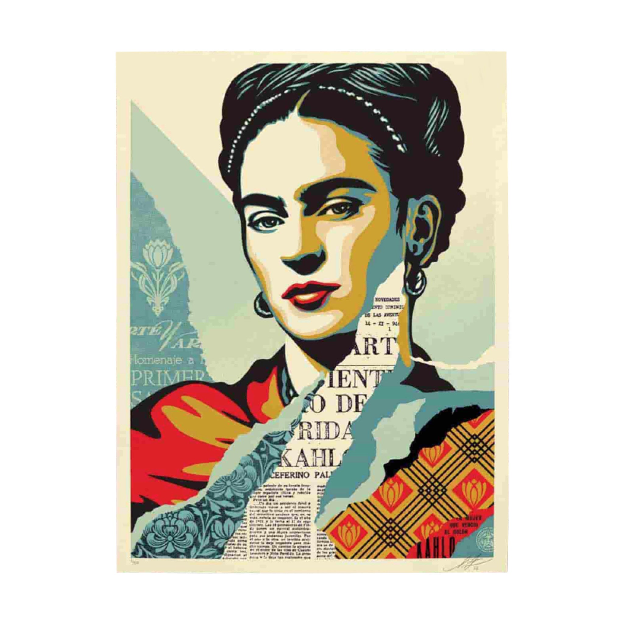 The Woman Who Defeated Pain (Frida Kahlo) Lithograph - Wynwood Walls Shop