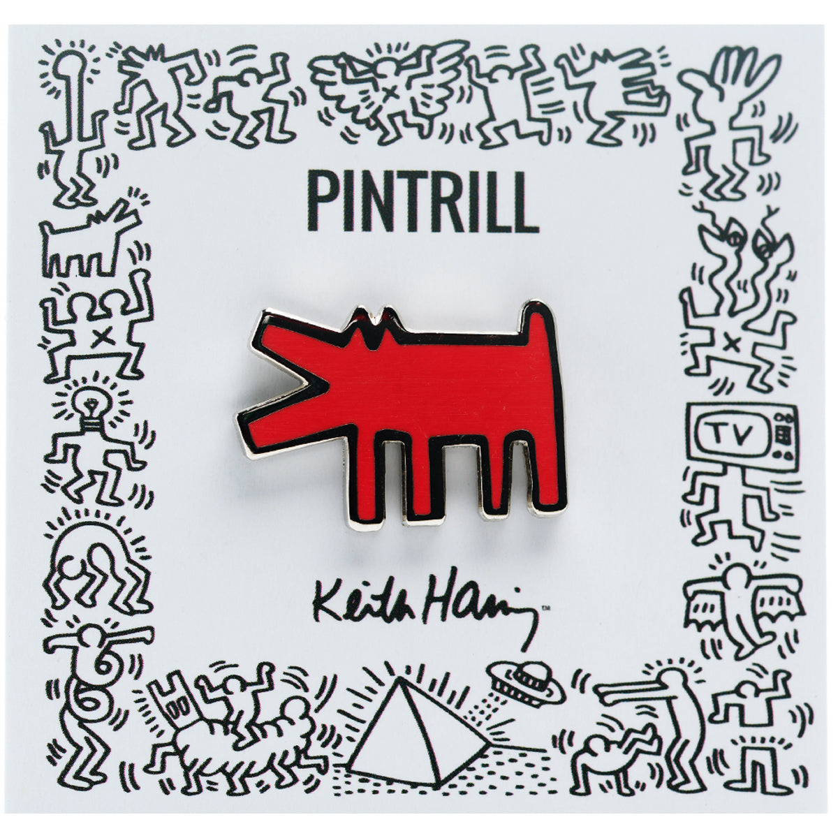 Keith Haring BARKING DOG Red Pin Secondary image