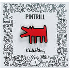 Keith Haring BARKING DOG Red Pin