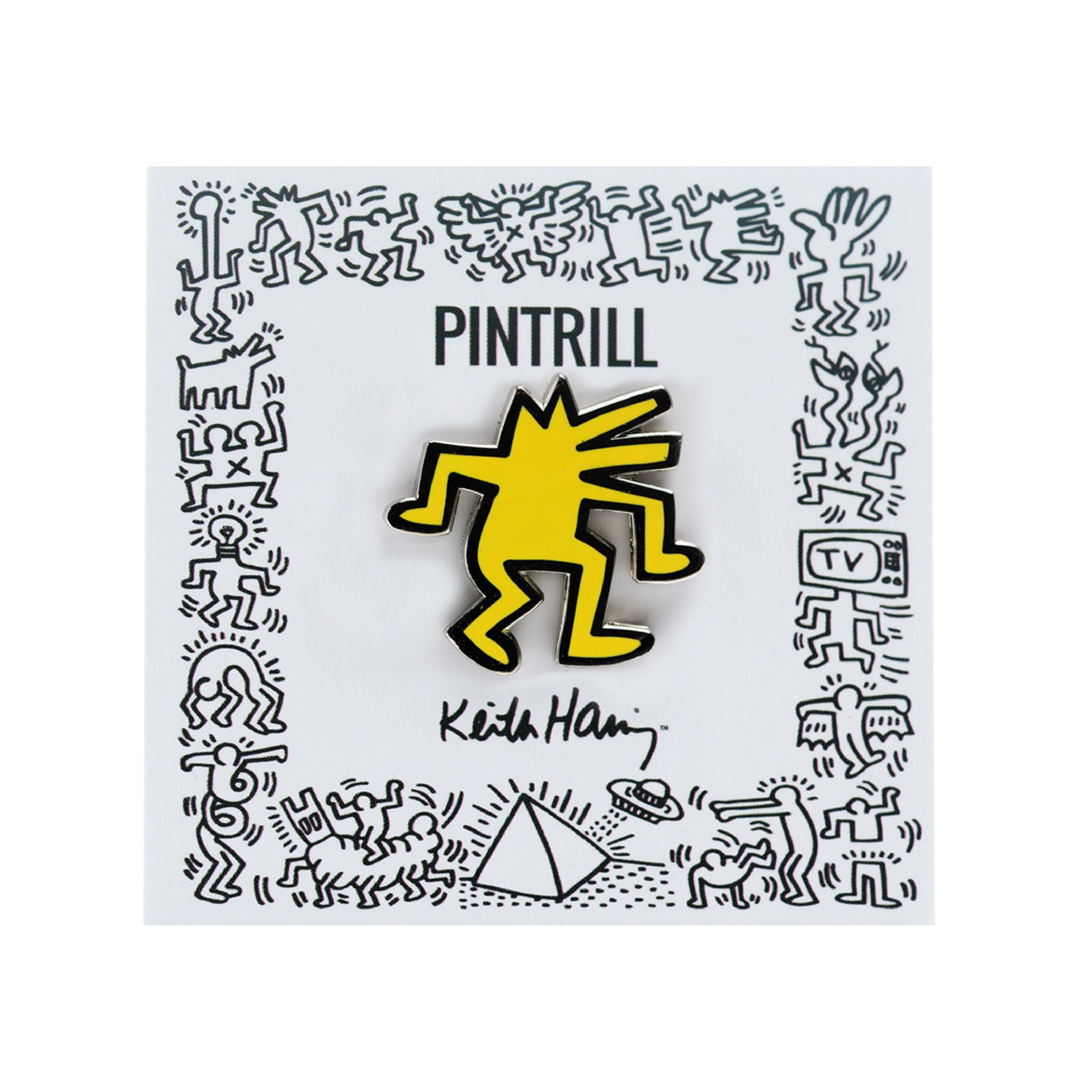 Keith Haring DANCING DOG Yellow Pin Secondary image