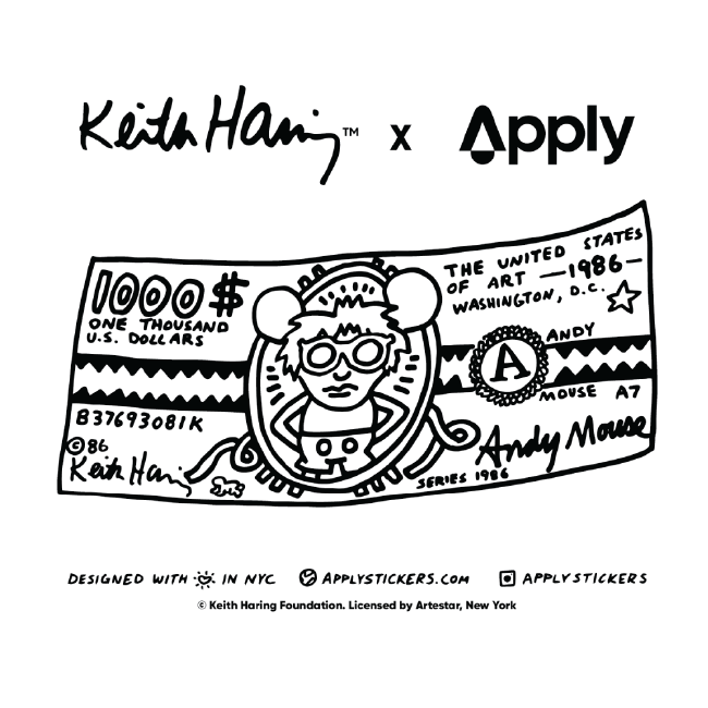 Keith Haring Andy Mouse Sticker Sheet - Wynwood Walls Shop