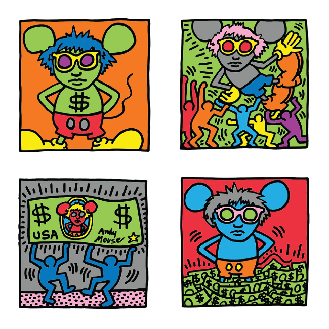 Keith Haring Andy Mouse Sticker Sheet - Wynwood Walls Shop Main image
