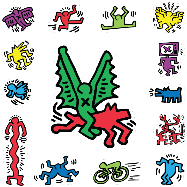 Keith Haring Flight Sticker Sheet 7x7 - Wynwood Walls Shop