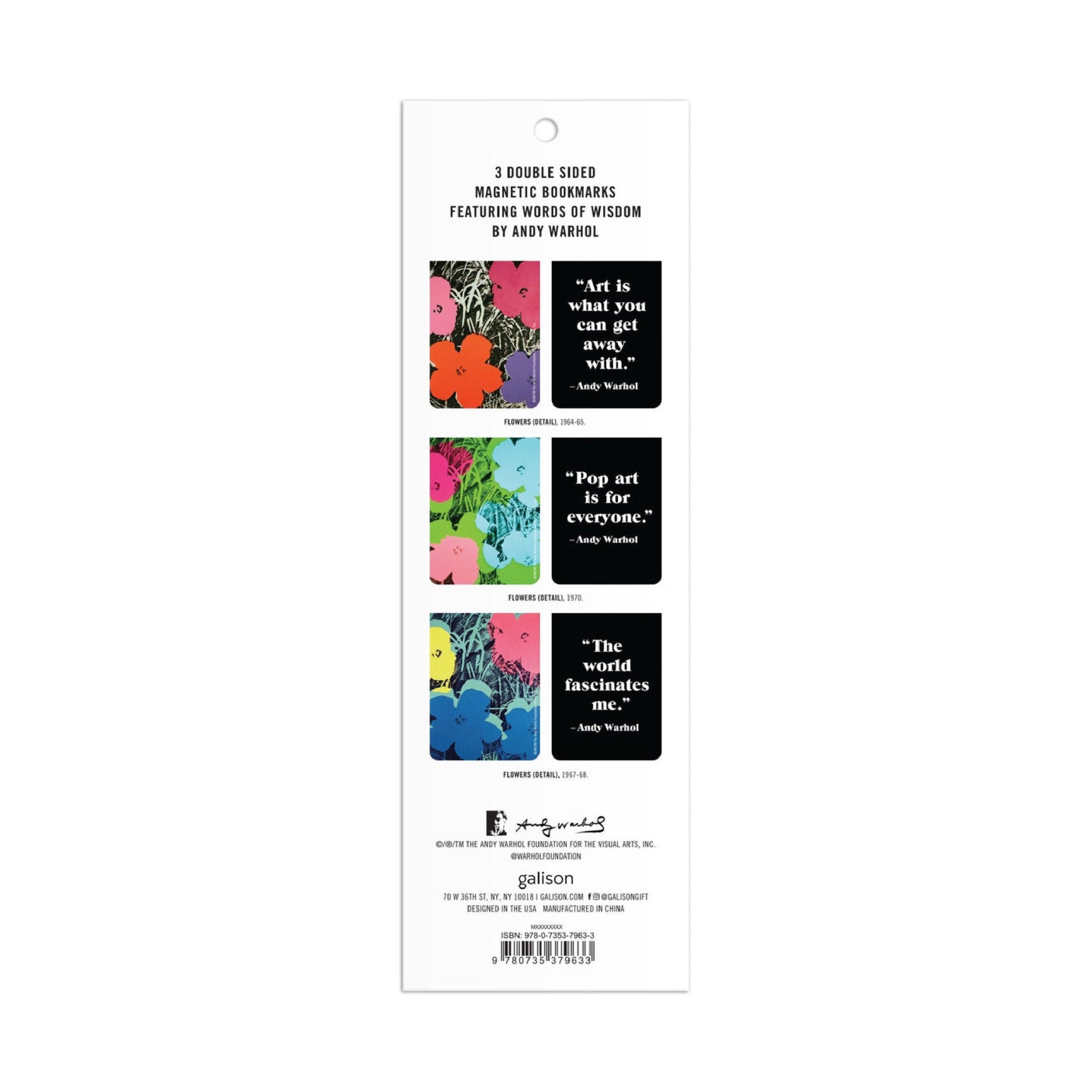 Andy Warhol Flowers Magnetic Bookmarks - Wynwood Walls Shop