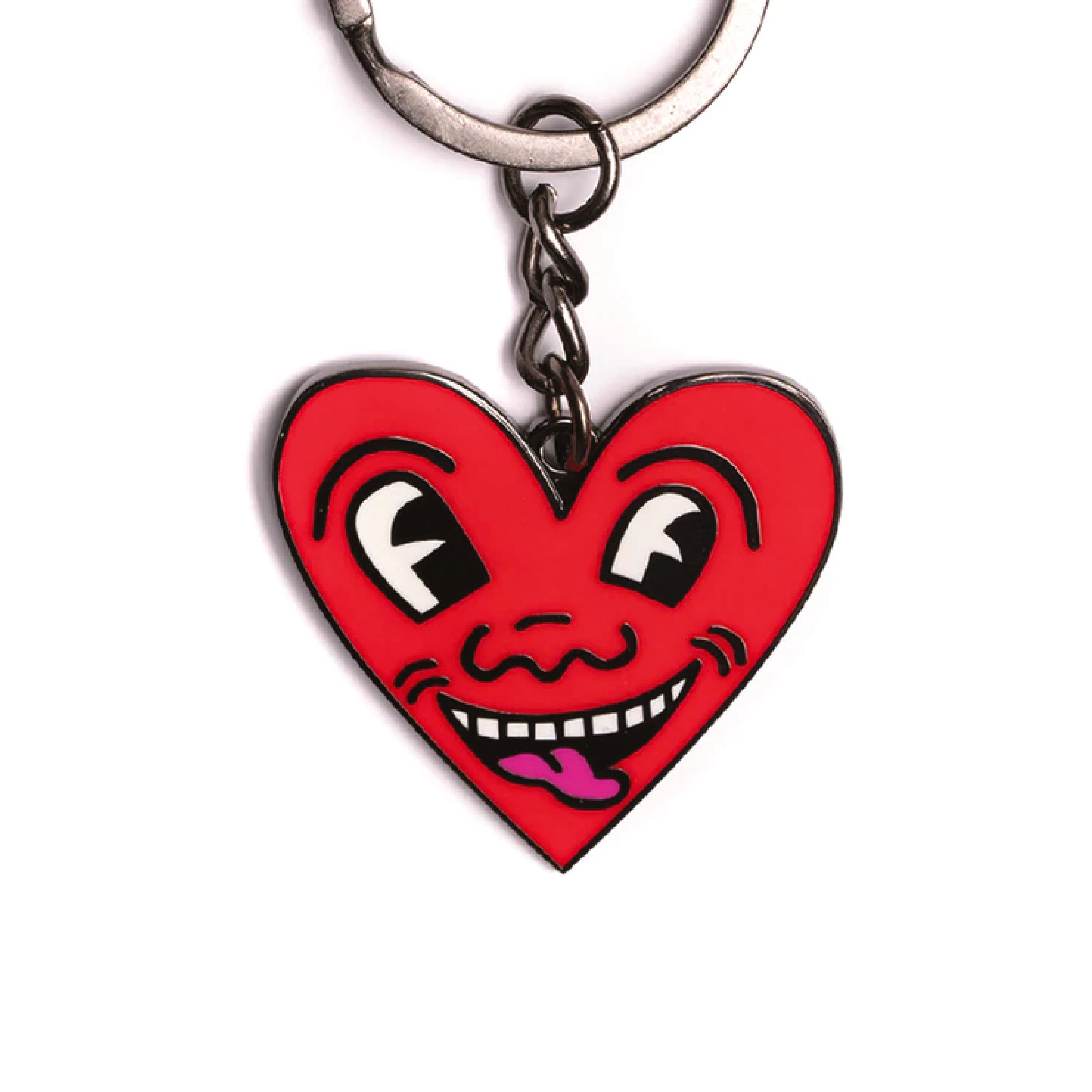 Keith Haring RED HEART FACE Keychain Main image