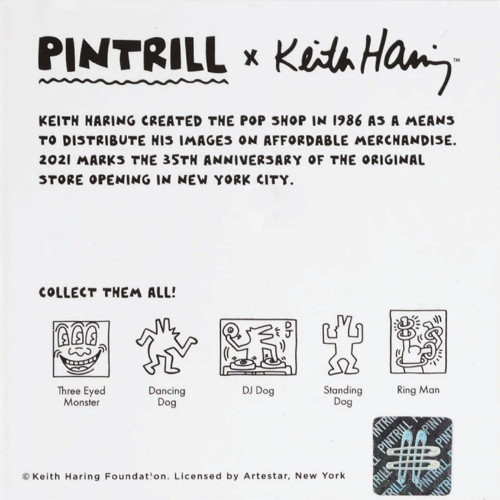 Keith Haring POP SHOP - HOWLING DOG Red Pin