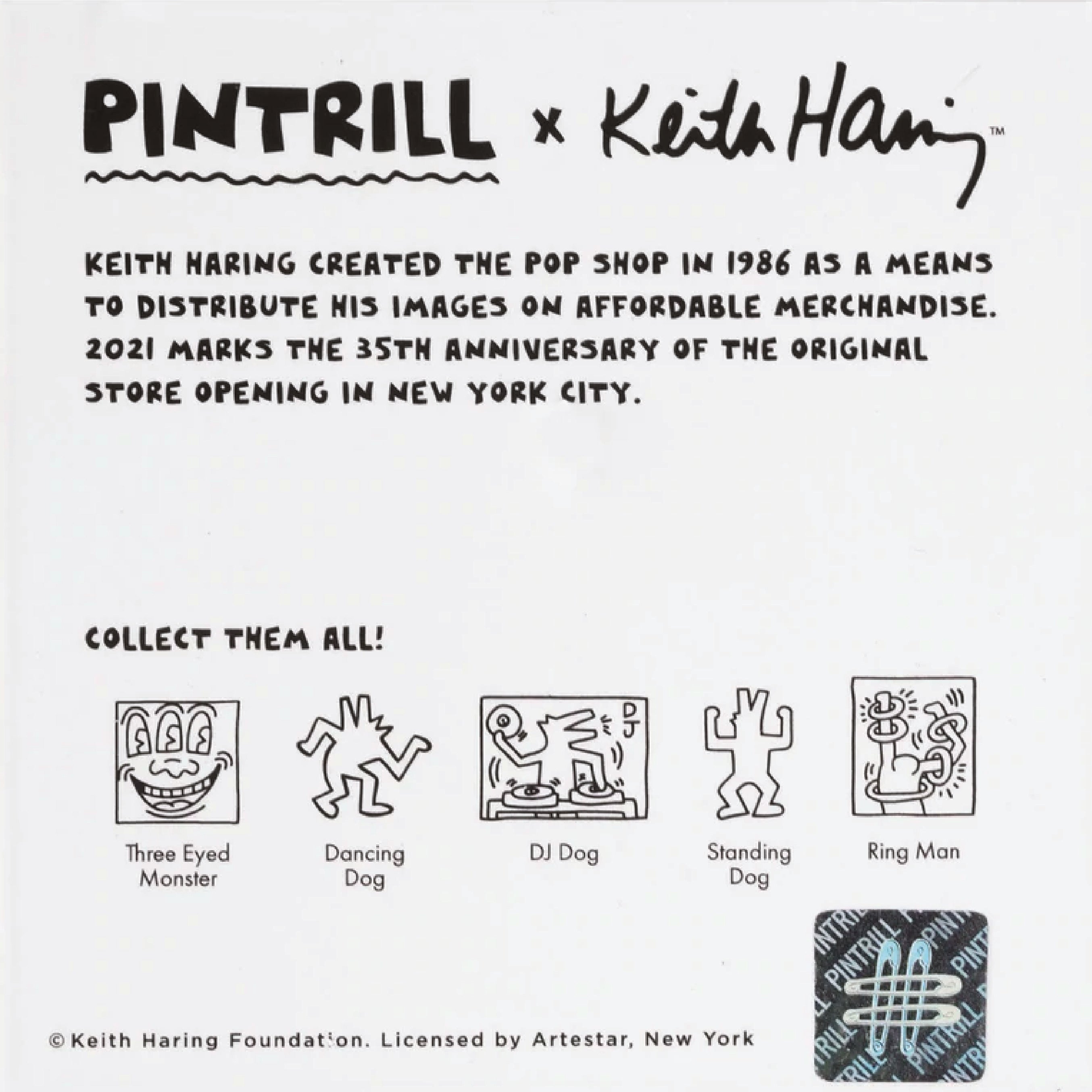 Keith Haring POP SHOP - HOWLING DOG Red Pin